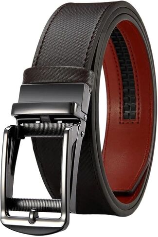 Men's Metal Automatic Buckle Genuine Luxury Leather Belt Casual Jeans Belt in Saudi Arabia