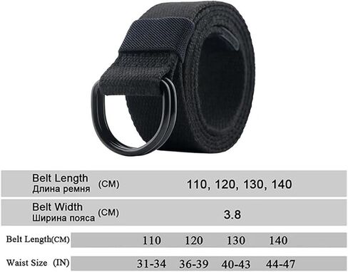 Men's Tactical Canvas Double D Ring Buckle Belt Unisex Casual Waistband For Jeans Fabric Outdoor in Saudi Arabia