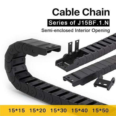 Cable Chain Semi-Enclosed Interior Opening 15x15 15x20 15x30 Drag Plastic Towline Transmission Machine Accessories(28mm,15x50 mm) in Saudi Arabia