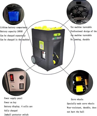 Portable Tennis Ball Machine,Automatic Throwing Machine Trainer/Thrower/Equipment for Daily Practice,Adjustable Launch Angle, 50 Balls, for Beginners Solo Training Sports in Saudi Arabia