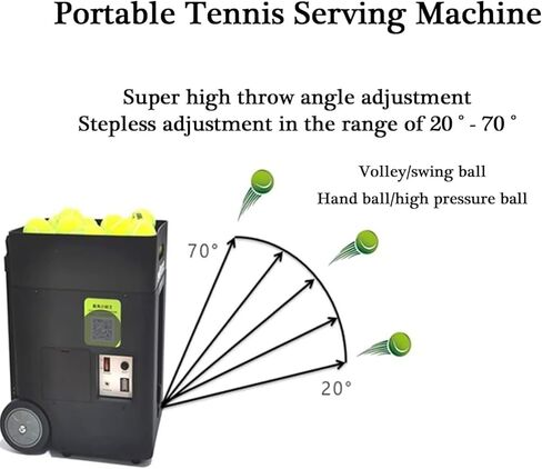 Portable Tennis Ball Machine,Automatic Throwing Machine Trainer/Thrower/Equipment for Daily Practice,Adjustable Launch Angle, 50 Balls, for Beginners Solo Training Sports in Saudi Arabia