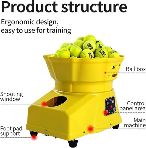 Tennis Ball Machine, Tennis Ball Tosser 7-Speed Speed Adjustment Portable w/Oscillation Ball Launcher Tennis Serving Machine topspin and bottomspin Accurate Efficient 30 Balls Large Capacity Box in Saudi Arabia