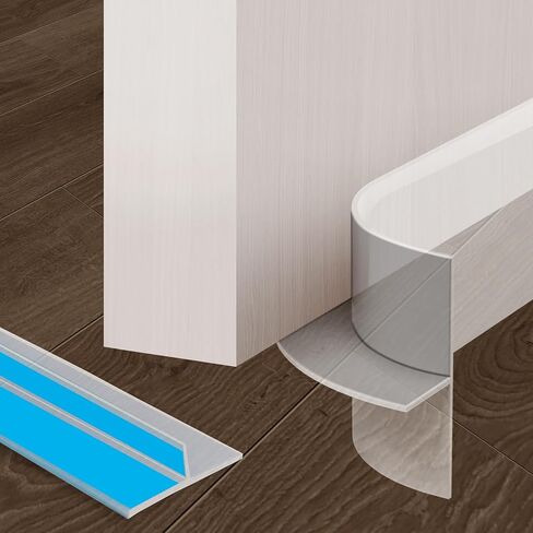 T-Shaped Rubber Weather Stripping Door Seal Extra Thick 2mm, 1.38 in x 20 Ft Heavy-Duty Alien Draft Seal Insulation Tape for Doors, Windows and Glass Shower Sweep Gaps(Clear) in Kuwait