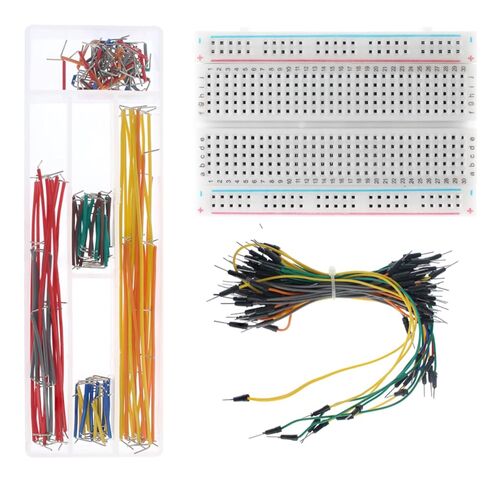 3 Values 206 Pcs Electronic Fun Kit with 1 Pcs Breadboard 400 Tie Points, 140 Pcs Preformed Breadboard Jumper Wire with Box, 65 Pcs Jumper Wires in Saudi Arabia