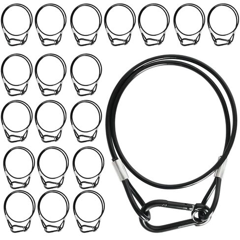 20Pcs 25" Safety Cable, Black PVC Coated 304 Stainless Steel Security Cable for Stage Lighting, 4mm Diameter,110 lb Load Capacity in Saudi Arabia