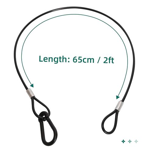 20Pcs 25" Safety Cable, Black PVC Coated 304 Stainless Steel Security Cable for Stage Lighting, 4mm Diameter,110 lb Load Capacity in Saudi Arabia