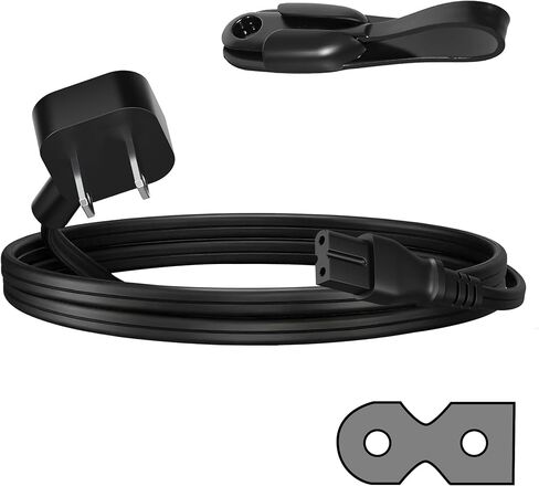 Elecan 2-Prong Replacement Vizio LED TV Power Cord 20 Ft, NEMA 1-15P to Polarized IEC 320 C7 AC Supply Wall Cable 2 Slot Flat for Sound Bar Smart HDTV -Bose Speaker-ETL+ Organizer in Saudi Arabia