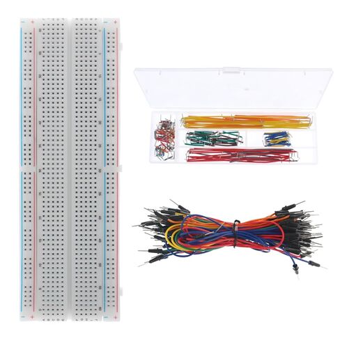 3 Values 206 Pcs Electronic Fun Kit with 1 Pcs Breadboard 400 Tie Points, 140 Pcs Preformed Breadboard Jumper Wire with Box, 65 Pcs Jumper Wires in Kuwait