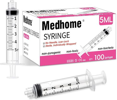 5mL Luer Lock Syringe (No Needle) , Sterile & Individually Wrapped , Professional, Industrial & Personal Use in Kuwait