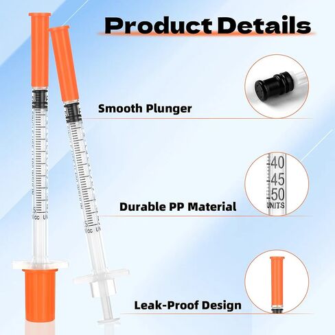 محاقن 0.5 مل/سم مكعب 31 قياس 1/4 بوصة 6 مم، محاقن للاستعمال مرة واحدة في المختبر بإبرة، عبوة من 50 قطعة in Kuwait