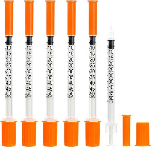0.5ml Syringe, 0.5cc 31G 5/16 Inch Syringes, Precision Scientific Dispensing Tool, Individually Wrapped (Pack of 20) in Kuwait