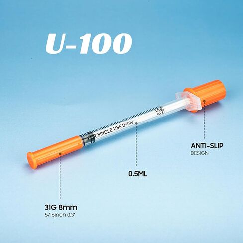 0.5ml Syringe, 0.5cc 31G 5/16 Inch Syringes, Precision Scientific Dispensing Tool, Individually Wrapped (Pack of 20) in Kuwait