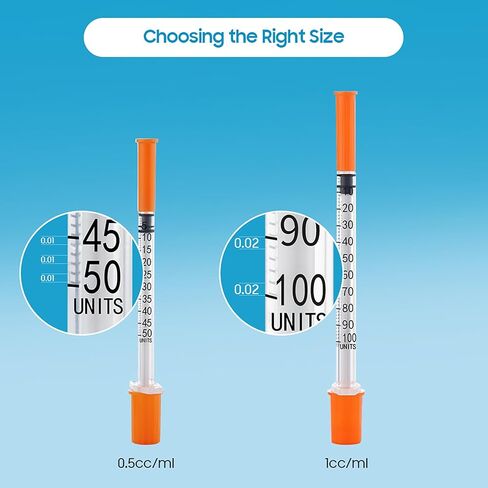 0.5ml Syringe, 0.5cc 31G 5/16 Inch Syringes, Precision Scientific Dispensing Tool, Individually Wrapped (Pack of 20) in Kuwait
