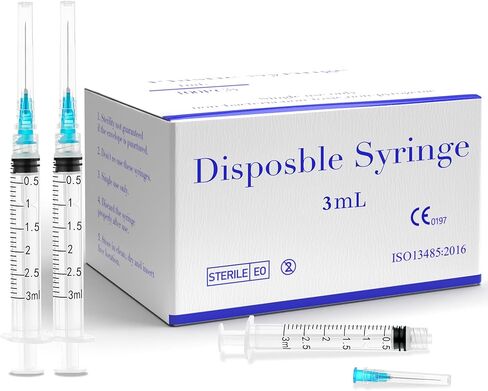 100Pack 1ml Disposable Luer Lock Lab Syringes with 25G 1Inch Needle,Individually Packed in Kuwait
