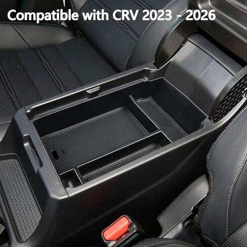Edbetos CRV Console Tranizer Tresanizer Tresanible مع 2023 2024 2025 Honda CR-V الملحقات CRV Hybrid/Ex-L/LX/SE/Sport/Touring صندوق مسند الأذرع الداخلية صندوق التخزين الثانوي ، ABS Black Trim in Saudi Arabia