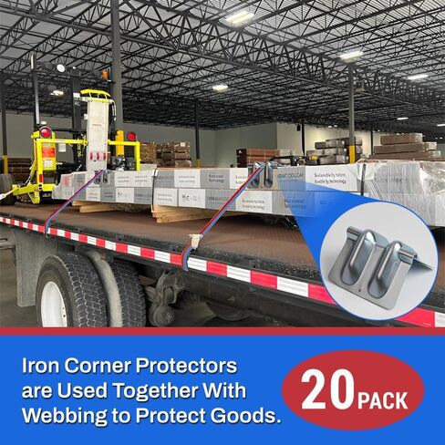 واقيات زوايا فولاذية لأشرطة ربط 20 قطعة - واقي حافة البضائع للشاحنات المسطحة، وحماية حمل البليت، ومستلزمات الشحن in Kuwait