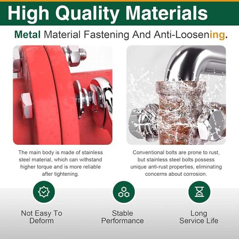 182Pcs M6 Nuts and Bolts Assortment Kit, A2-70 Stainless Steel Hex Head Cap Screws with Flat & Lock Washers, M6x8mm-35mm for Metric Bikes, Furniture & Vehicle Modifications in Kuwait