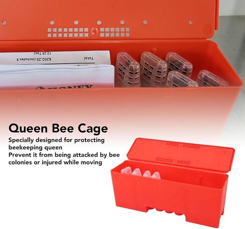 Queen Bee Cage Set, 21 Pieces, Queen Bee Cage, Prevent Injuries, Transport, Queen Bee Isolator in Saudi Arabia