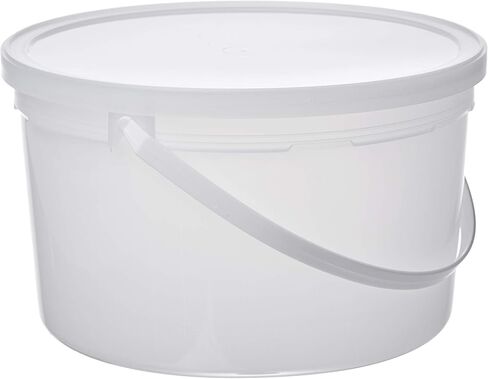 Consolidated Plastics Pail with Handle, HDPE, 6 Quart, White, 10 Piece in Saudi Arabia