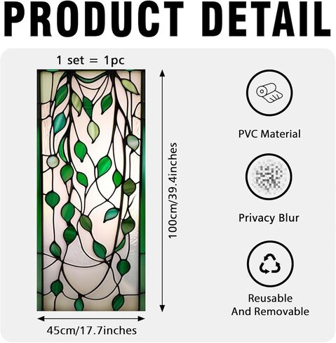 String of Pearls Stained Glass Window Film, Decorative String of Pearls Stained Glass Window Film, String of Pearls Stained Glass Window Film for Bathroom Door Heat Anti UV RF04 in Kuwait