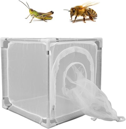 قفص شبكي أبيض يطير مع أنابيب من الفولاذ المقاوم للصدأ، 100 شبكة نايلون قابلة للفصل في الهواء الطلق قفص مراقبة الذبابة لتربية الفقس in Kuwait