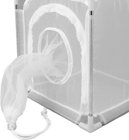 قفص شبكي أبيض يطير مع أنابيب من الفولاذ المقاوم للصدأ، 100 شبكة نايلون قابلة للفصل في الهواء الطلق قفص مراقبة الذبابة لتربية الفقس in Kuwait