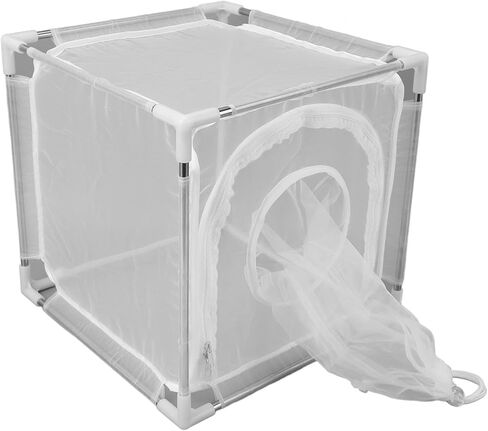 قفص شبكي أبيض يطير مع أنابيب من الفولاذ المقاوم للصدأ، 100 شبكة نايلون قابلة للفصل في الهواء الطلق قفص مراقبة الذبابة لتربية الفقس in Kuwait