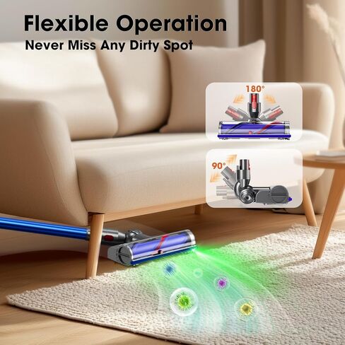 Handheld Vacuum Cordless, 16000Pa 160W Car Vacuum Cleaner with LED Screen,30Min Powerful Hand Held Vacuum Cleaner Portable Cordless Lightweight LED Light Fast Charge Multi-Nozzles for Home Car Office in Kuwait