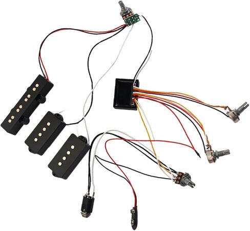 مجموعة لاقط أسلاك الجيتار النشطة 3 نطاقات معادل EQ Preamp Circuit للباس الكهربائي تتضمن الكابلات والملحقات in Saudi Arabia