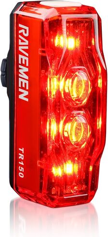 Ravemen TR250 Bike Taillight ، 250 Lumen Leach Bike Light مع 3 خيارات تثبيت ، مستشعر ON/OFF & OFF و BRAKE ، IPX6 مقاوم للماء ، USB-C قابلة لإعادة الشحن ضوء الذيل للدراجات لركوب ليلا أثناء النهار in Kuwait