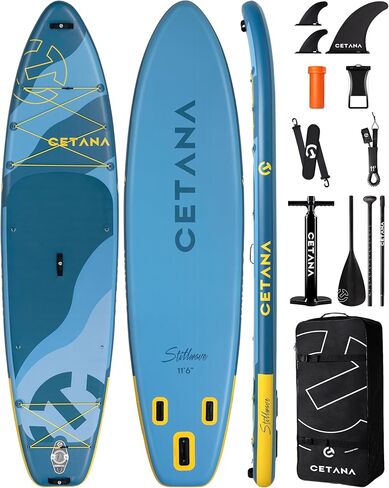 لوح مجداف قابل للنفخ واسع للغاية مقاس 11'6 بوصة × 35 بوصة من CETANA، سعة 450 رطل، SUP ثابت وعريض، لوح مجداف 2-3 أشخاص للصور، تصميم جمالي جاهز للصور، لوح مجداف واقف مناسب للمبتدئين in Kuwait
