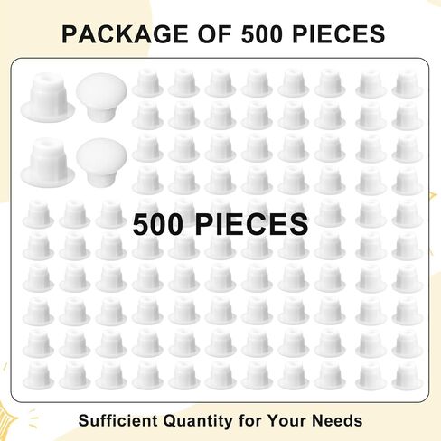 500 PCS 3/16 Inch Plastic Hole Plugs, 5 mm White Round Button Shelf Hole Plugs, Cabinet Cupboard Shelves Furniture Peg Pin Nail Screw Drilling Holes Covers Caps in Saudi Arabia