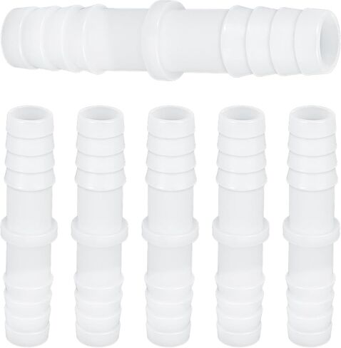 6 Pcs 1/2" x 1/2" Barbed Hose Fittings Plastic Hose Barb Fitting Barbed Splicer Mender Joint Adapter Union Fitting for Aquarium Household Fuel Gas Liquid Air Repair in Saudi Arabia