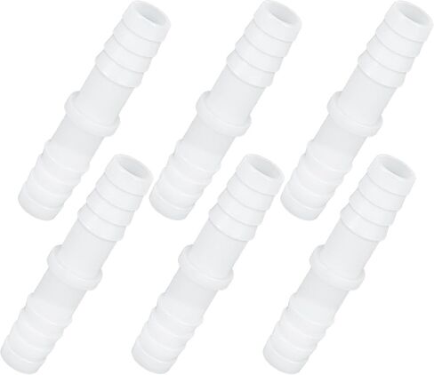 6 Pcs 1/2" x 1/2" Barbed Hose Fittings Plastic Hose Barb Fitting Barbed Splicer Mender Joint Adapter Union Fitting for Aquarium Household Fuel Gas Liquid Air Repair in Saudi Arabia