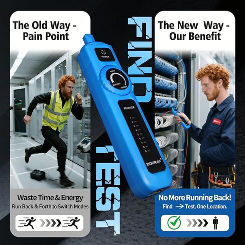 جهاز تتبع الأسلاك، جهاز اختبار كابل الشبكة مع وظيفة الاستيقاظ التلقائي - تحديد الموقع والاختبار والنغمة في خطوة واحدة آمنة لتتبع مفاتيح POE، مضاد للتداخل، للاستمرارية، خريطة الأسلاك، مفتوح/قصير، طويل الأمد in Kuwait