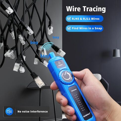 جهاز تتبع الأسلاك، جهاز اختبار كابل الشبكة مع وظيفة الاستيقاظ التلقائي - تحديد الموقع والاختبار والنغمة في خطوة واحدة آمنة لتتبع مفاتيح POE، مضاد للتداخل، للاستمرارية، خريطة الأسلاك، مفتوح/قصير، طويل الأمد in Kuwait
