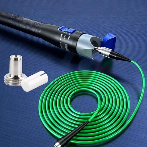 20 قطعة من قطع غيار محدد موقع الأعطال البصرية من الألياف الضوئية - 10 كم أنبوب أساسي من السيراميك البصري من الألياف و10 رؤوس معدنية موصلات مناسبة لاختبار كابل شبكة عداد الضوء in Kuwait