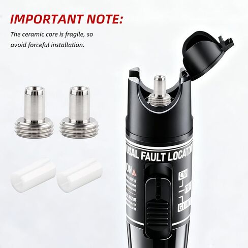 20 قطعة من قطع غيار محدد موقع الأعطال البصرية من الألياف الضوئية - 10 كم أنبوب أساسي من السيراميك البصري من الألياف و10 رؤوس معدنية موصلات مناسبة لاختبار كابل شبكة عداد الضوء in Kuwait