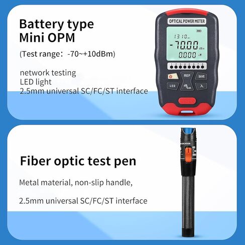 مجموعة أدوات الألياف الضوئية 9 في 1 FTTH مجهزة بقاطع الألياف الضوئية S-6C ومقياس الطاقة الضوئية عالي الدقة D7 (-70~+10dBm) بالإضافة إلى مجموعة أدوات ألياف تقشير الأسلاك in Kuwait