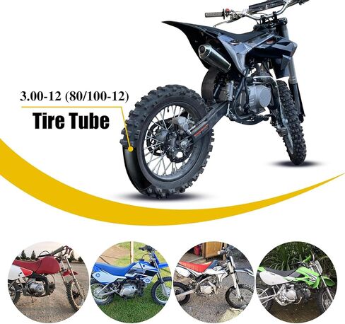 2.75/3.00-12 Inner Tube, 80/100-12 Dirt Bike Inner Tube for Honda XR70 CRF70 CRF110 KLX110 Suzuki DRZ110 PW80 TTR90 SSR Apollo RFZ 110cc 125cc Motorcycle Pit Dirtbike Parts 1 Pcs in Kuwait