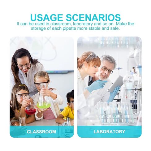 PartyKindom Plastic L-Shaped Pipette Rack Linear Stand Laboratory Pipette Holder Storage Shelf for Experiment Use in Saudi Arabia
