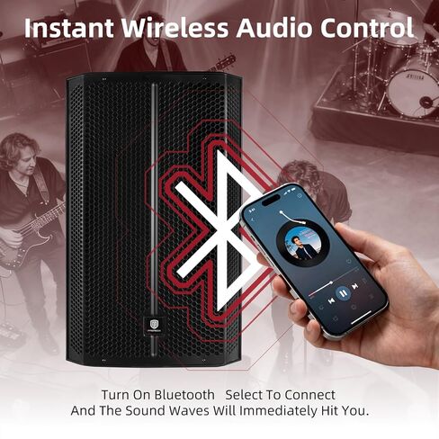 نظام مكبر صوت PA احترافي مقاس 15 بوصة بقدرة 1500 وات، وخلاط ثلاثي القنوات مع DSP، وإقران بلوتوث ولاسلكي TWS، وشاشة لعربات DJ، والأحداث الحية، والحفلات، واستخدام المسرح in Kuwait