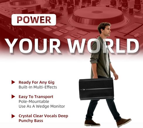 نظام مكبر صوت PA احترافي مقاس 15 بوصة بقدرة 1500 وات، وخلاط ثلاثي القنوات مع DSP، وإقران بلوتوث ولاسلكي TWS، وشاشة لعربات DJ، والأحداث الحية، والحفلات، واستخدام المسرح in Kuwait