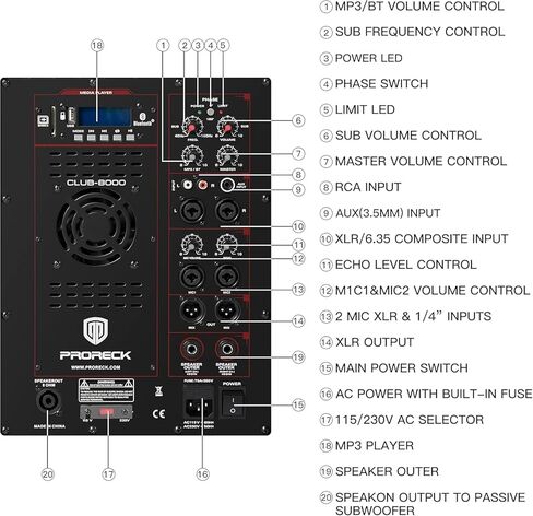 نظام PA احترافي 18 بوصة 8000 واط P.M.P.O يعمل بنظام ستيريو، مجموعة نظام مصفوفة الخط مع مضخم صوت، قراءة محرك أقراص بلوتوث/USB/بطاقة SD/جهاز تحكم عن بعد لـ DJ، الأداء، الحفلات المنزلية الخارجية، الأحداث in Kuwait