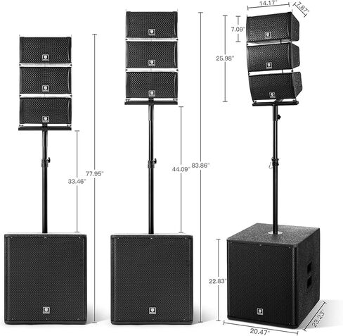 نظام PA احترافي 18 بوصة 8000 واط P.M.P.O يعمل بنظام ستيريو، مجموعة نظام مصفوفة الخط مع مضخم صوت، قراءة محرك أقراص بلوتوث/USB/بطاقة SD/جهاز تحكم عن بعد لـ DJ، الأداء، الحفلات المنزلية الخارجية، الأحداث in Kuwait