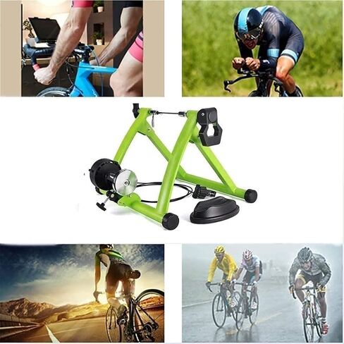 Portable Bike Trainer Stand Indoor Bike Trainer Stand Bicycle Riding Exercise Machine with Magnetic Flywheel and 6 Variable Speed Level Green in Saudi Arabia