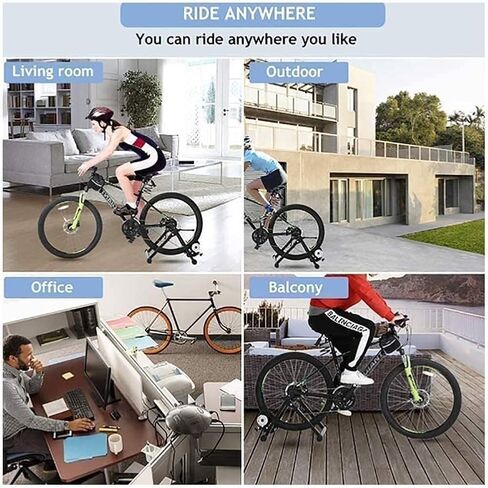 Portable Bike Trainer Stand Indoor Bike Trainer Stand Bicycle Riding Exercise Machine with Magnetic Flywheel and 6 Variable Speed Level Green in Saudi Arabia
