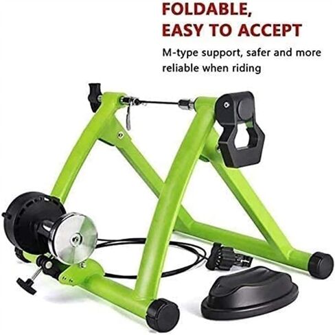 Portable Bike Trainer Stand Indoor Bike Trainer Stand Bicycle Riding Exercise Machine with Magnetic Flywheel and 6 Variable Speed Level Green in Saudi Arabia