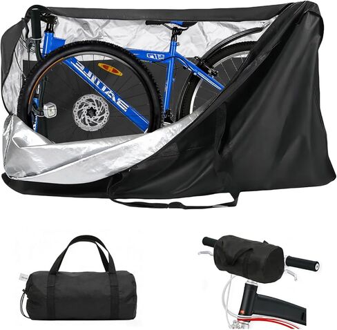 Bike Travel Bag - Upgraded Portable Folding Bike Travel Bag, Waterproof Transport Storage Bag for 26-29 Inch Mountain Bikes, 55.11"×10.82"×31.29 " in Saudi Arabia