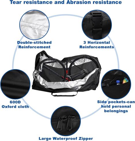 Bike Travel Bag - Upgraded Portable Folding Bike Travel Bag, Waterproof Transport Storage Bag for 26-29 Inch Mountain Bikes, 55.11"×10.82"×31.29 " in Saudi Arabia